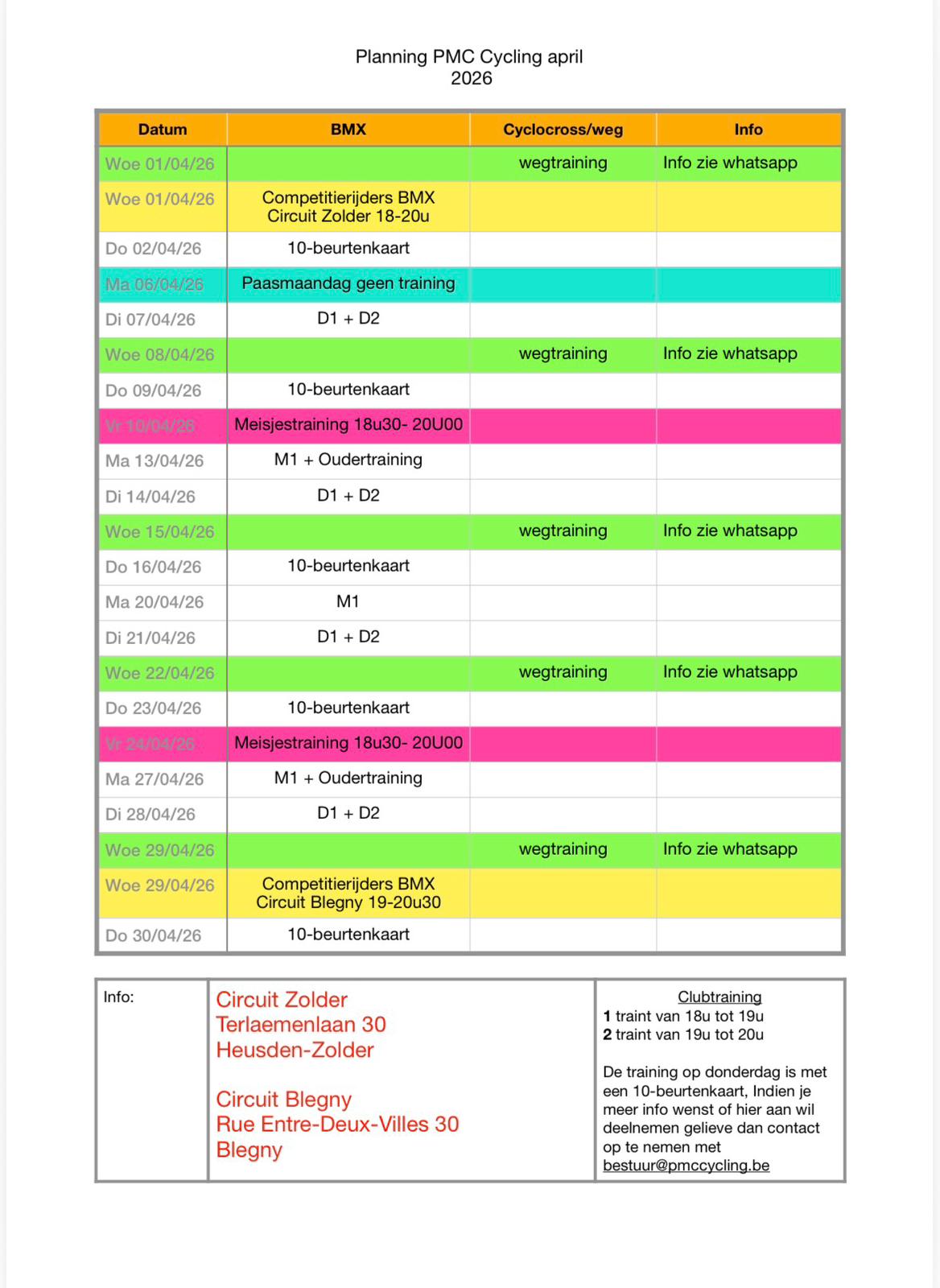 Planning April 2026