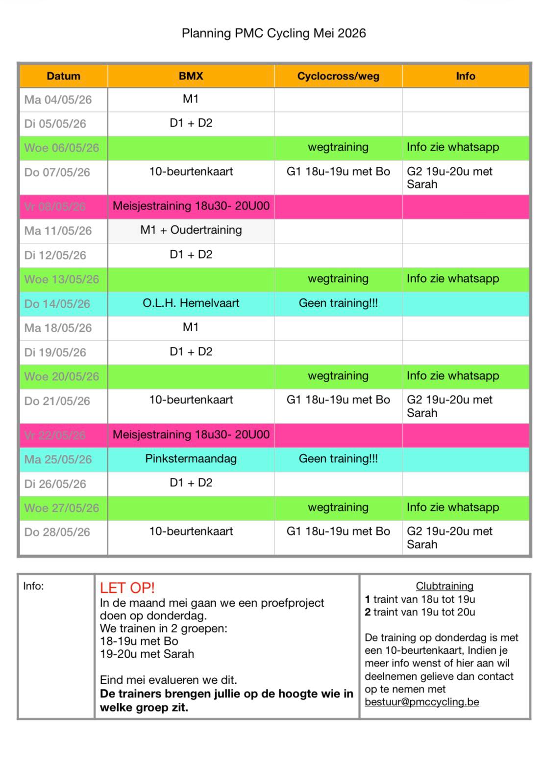Planning Mei 2026